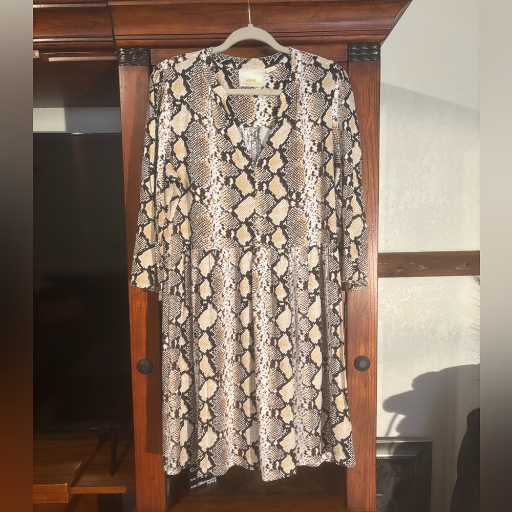 Maeve snake skin print dress